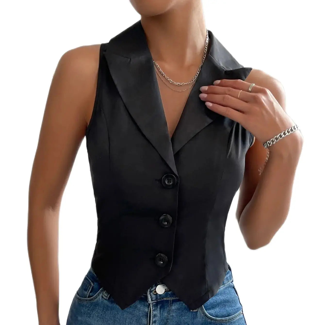 Victoria Tailored Button Vest