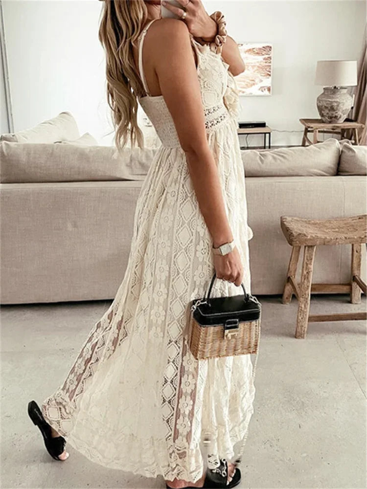 Isabella Boho Lace Maxi Dress