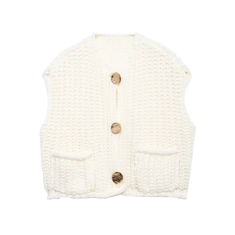 Ella Chunky Knit Button Vest