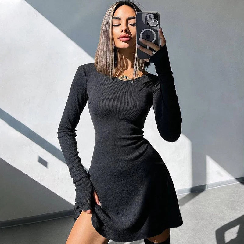 Selena Sleek Ribbed Mini Dress