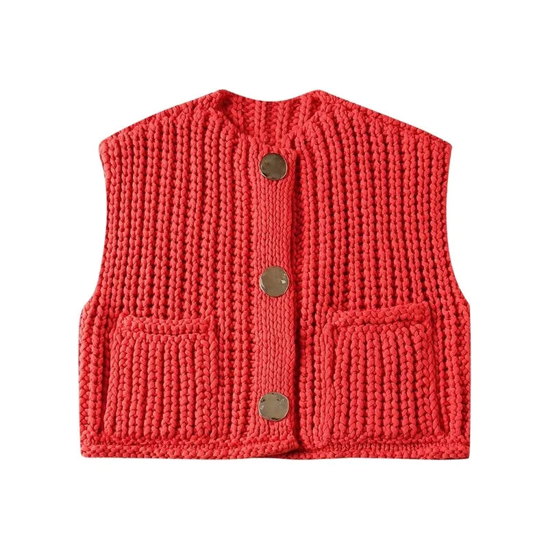 Ella Chunky Knit Button Vest