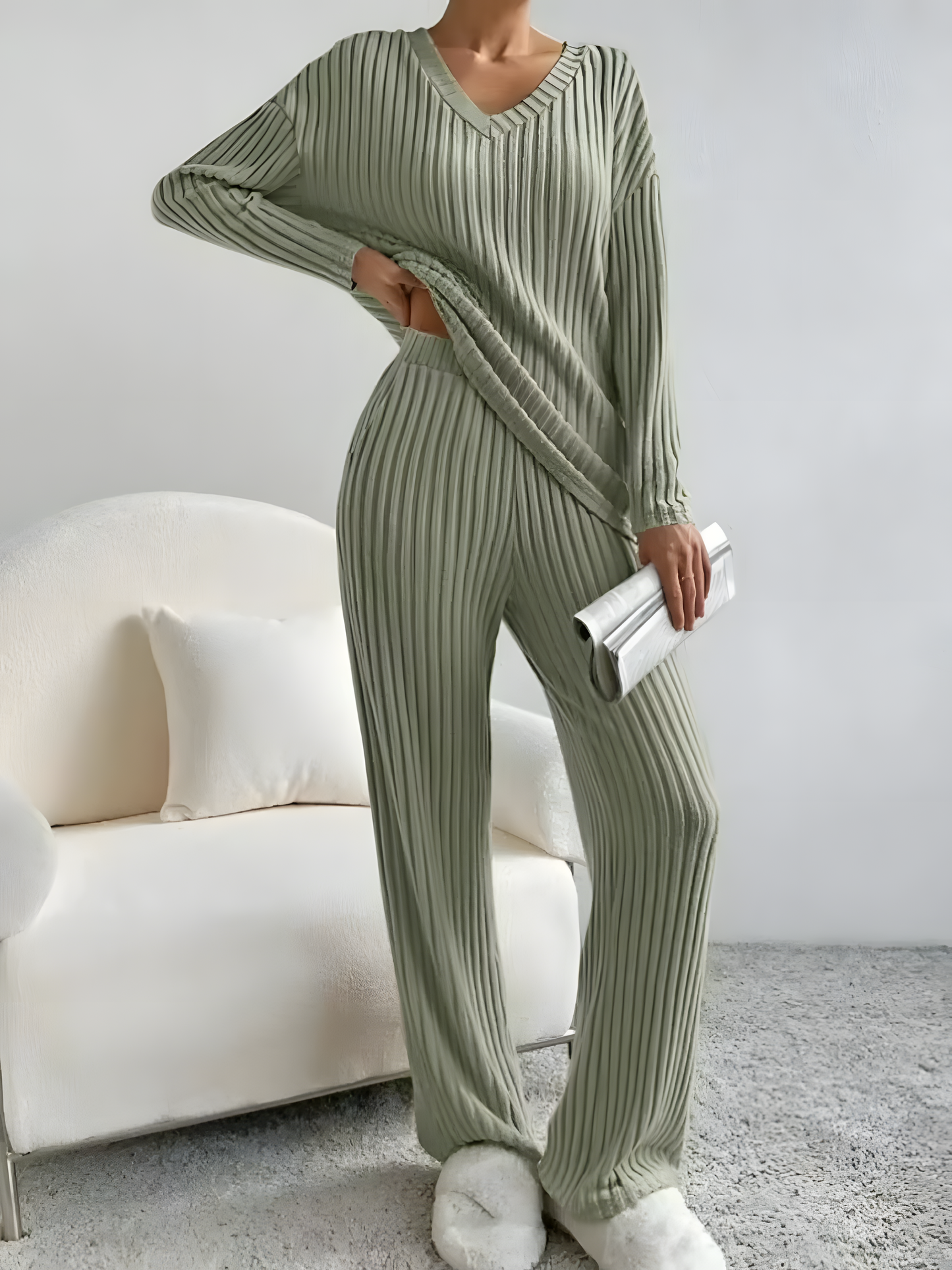 Elise Ribbed Knit Lounge Set