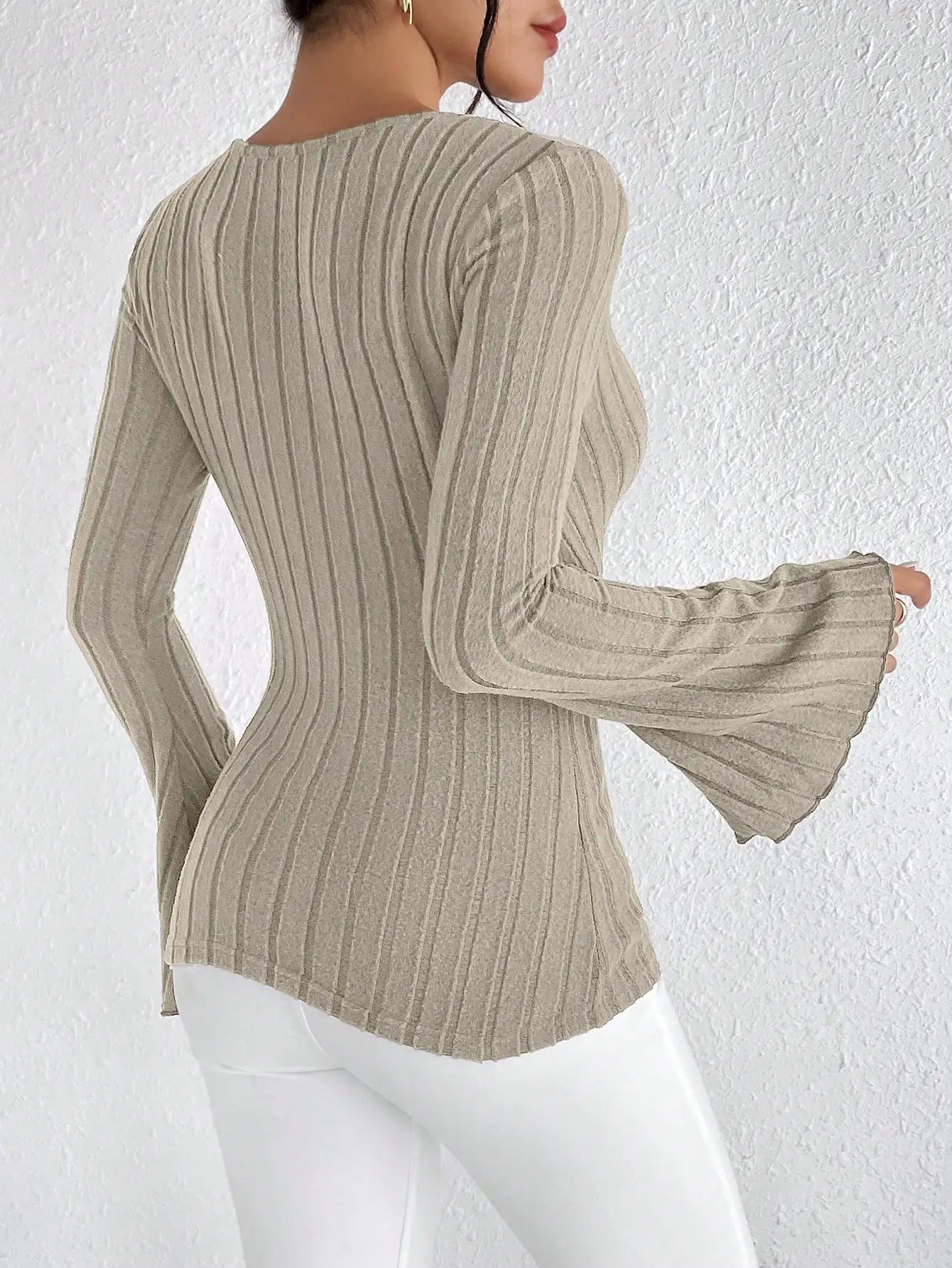 Evelina Ribbed Wrap Top