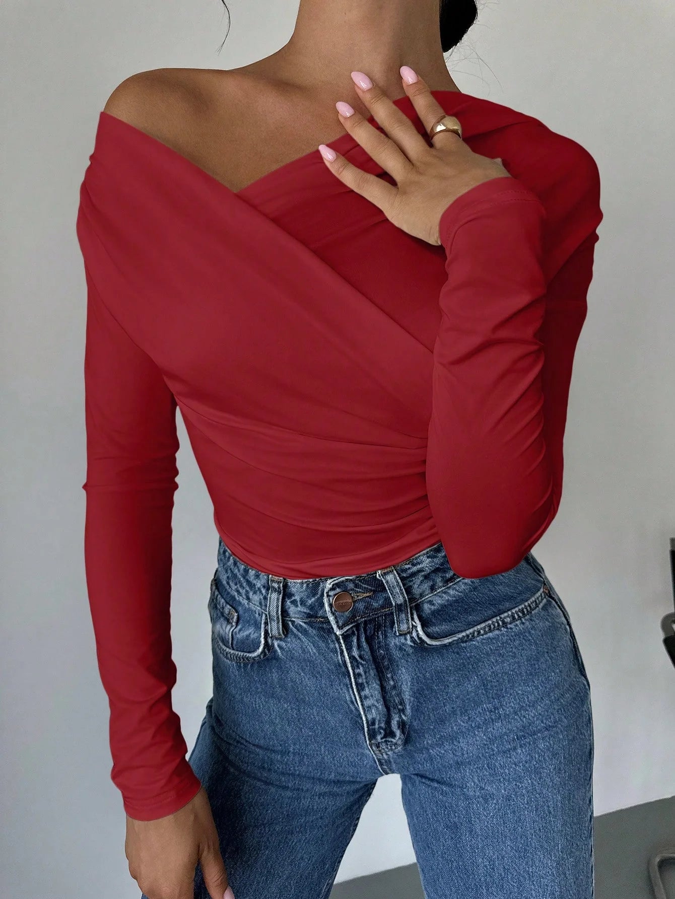 Alina Off-Shoulder Long Sleeve Blouse