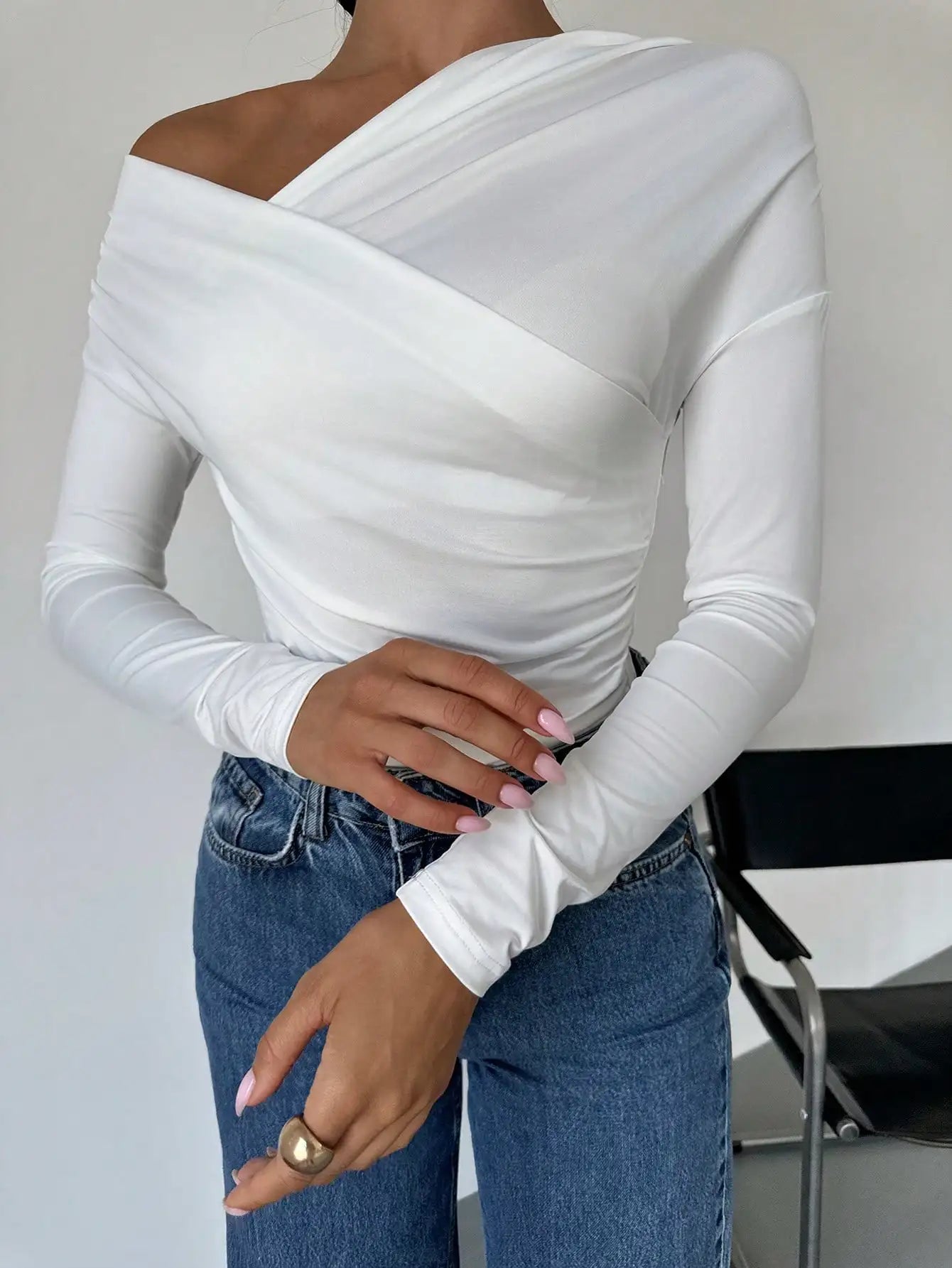 Alina Off-Shoulder Long Sleeve Blouse