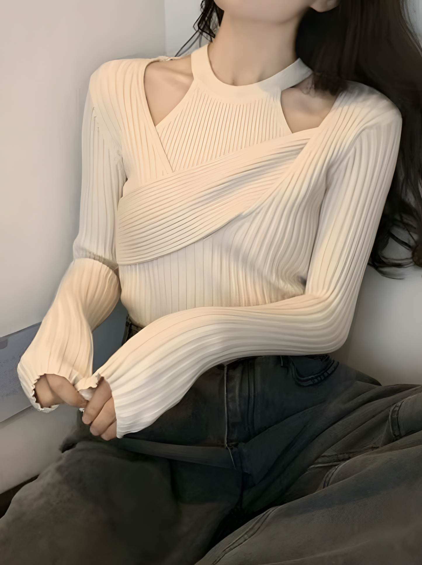 Halo House Ribbed Knit Sweater