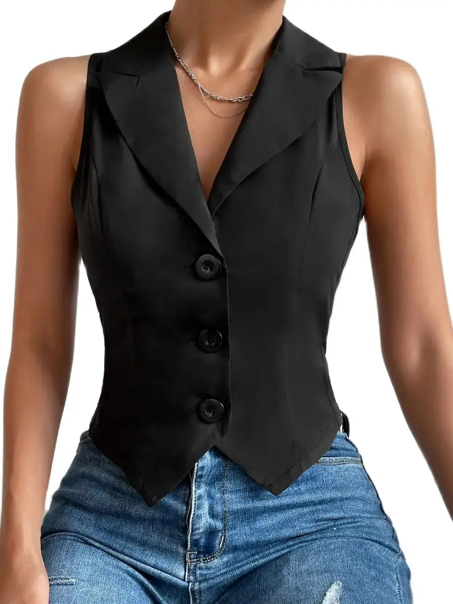 Victoria Tailored Button Vest