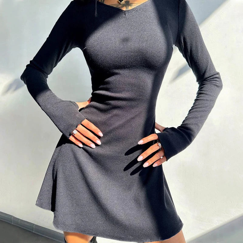 Selena Sleek Ribbed Mini Dress